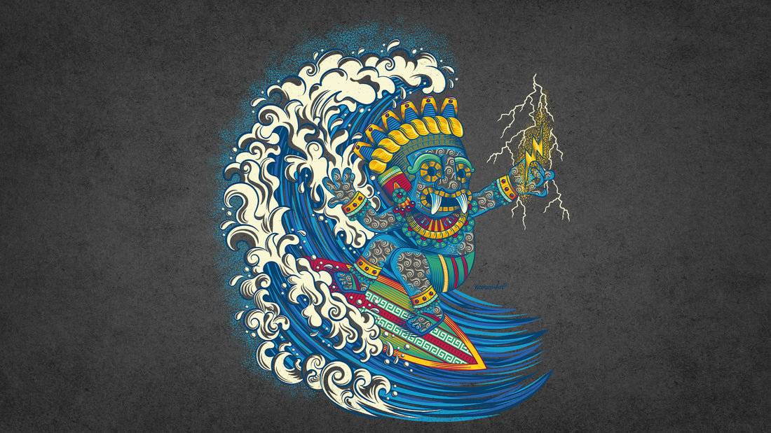 Tlaloc en la Tormenta: El Guardián de las Olas y los Rayos