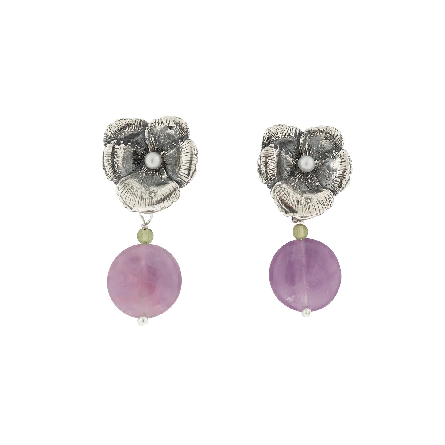 Aretes Flor del Pensamiento Chicos – Joyería Mexicana Única