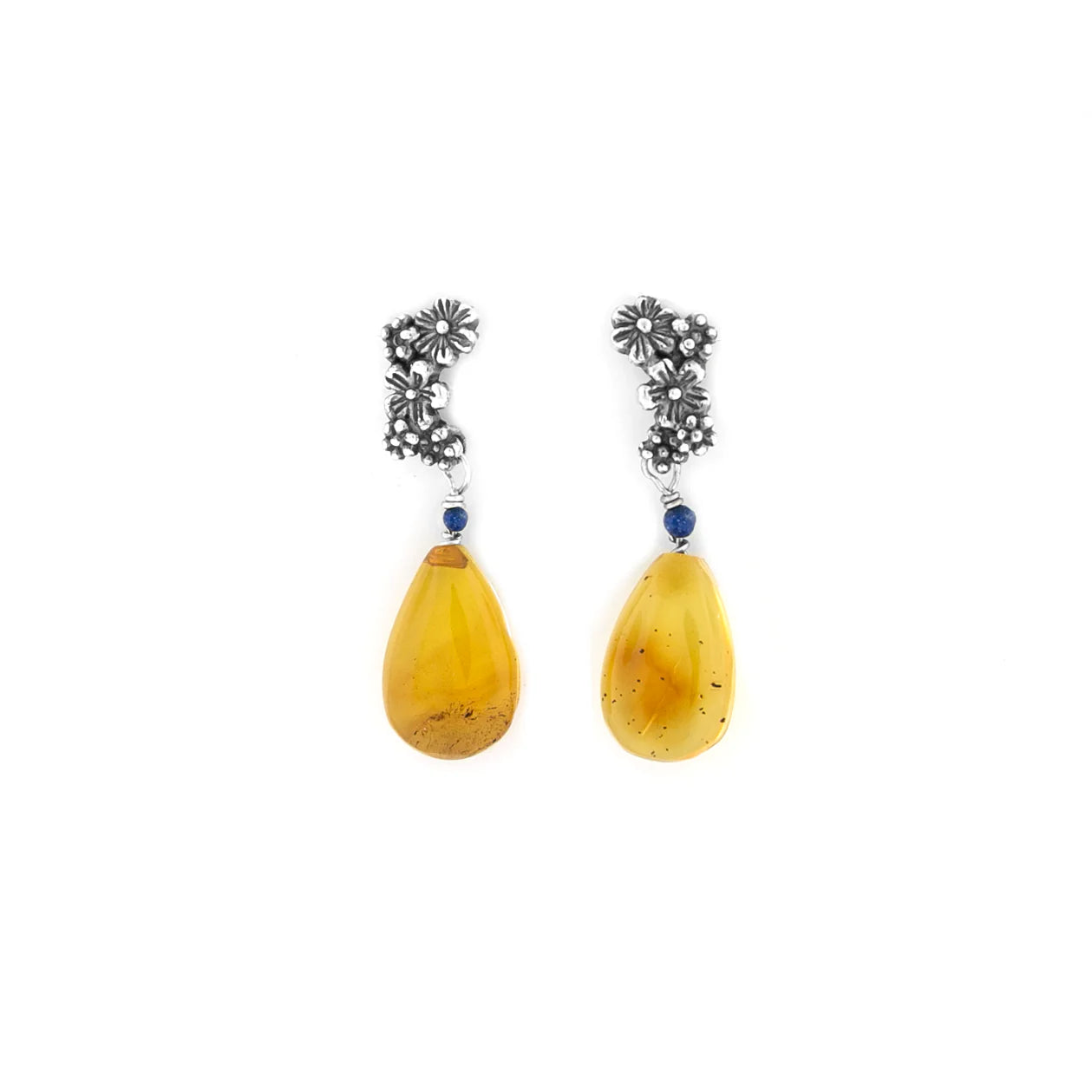 Jewelry Earrings Bouquet of Flowers with Amber