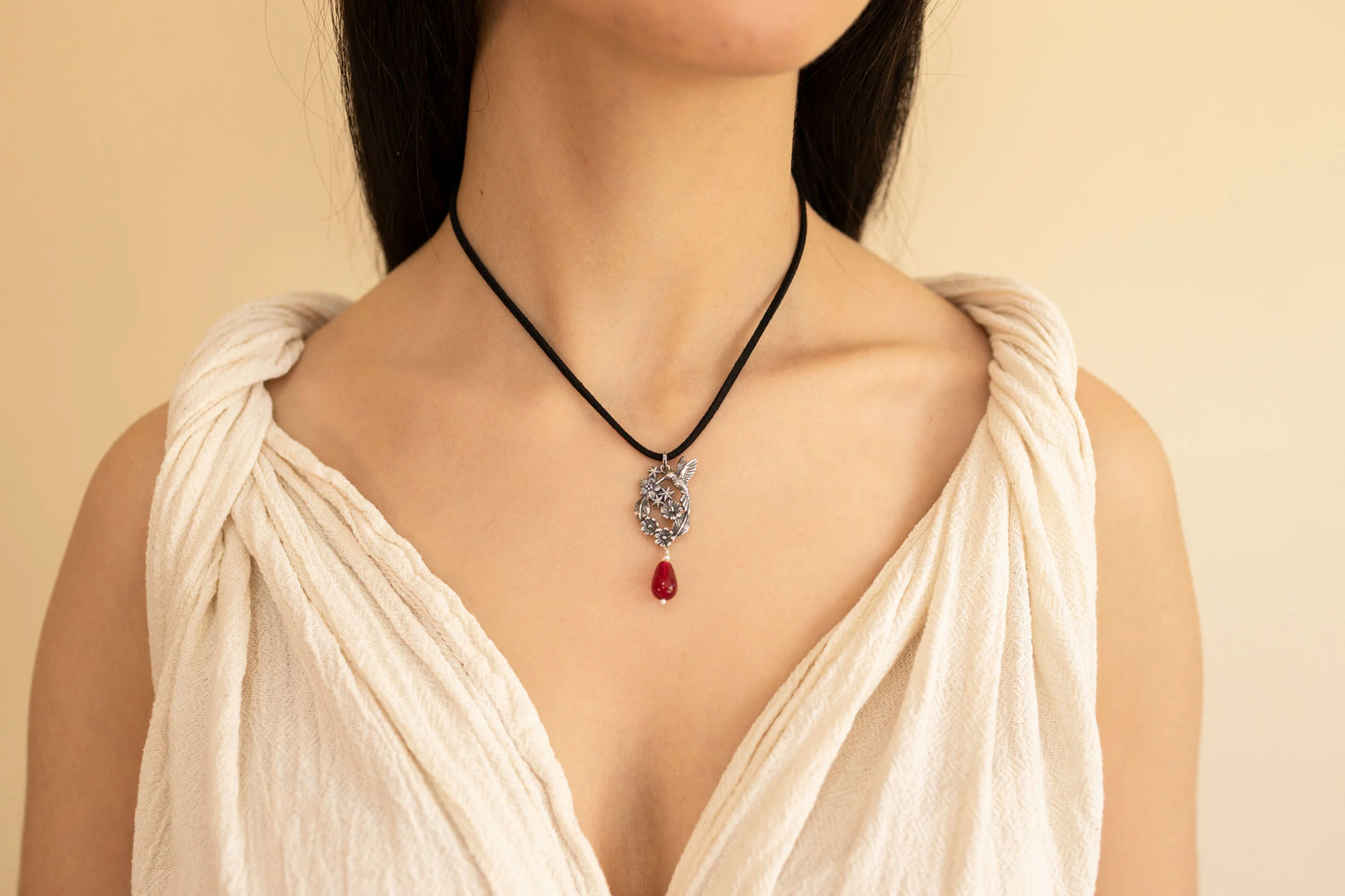 Classic Hummingbird Pendant with Flowers and Stars for Women | Unique Mexican Style