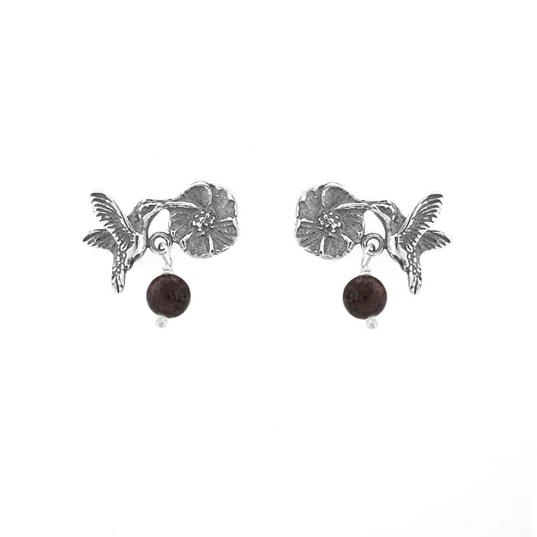 Aretes Colibrí con Flor | Elegancia Artesanal Inspirada en la Naturaleza