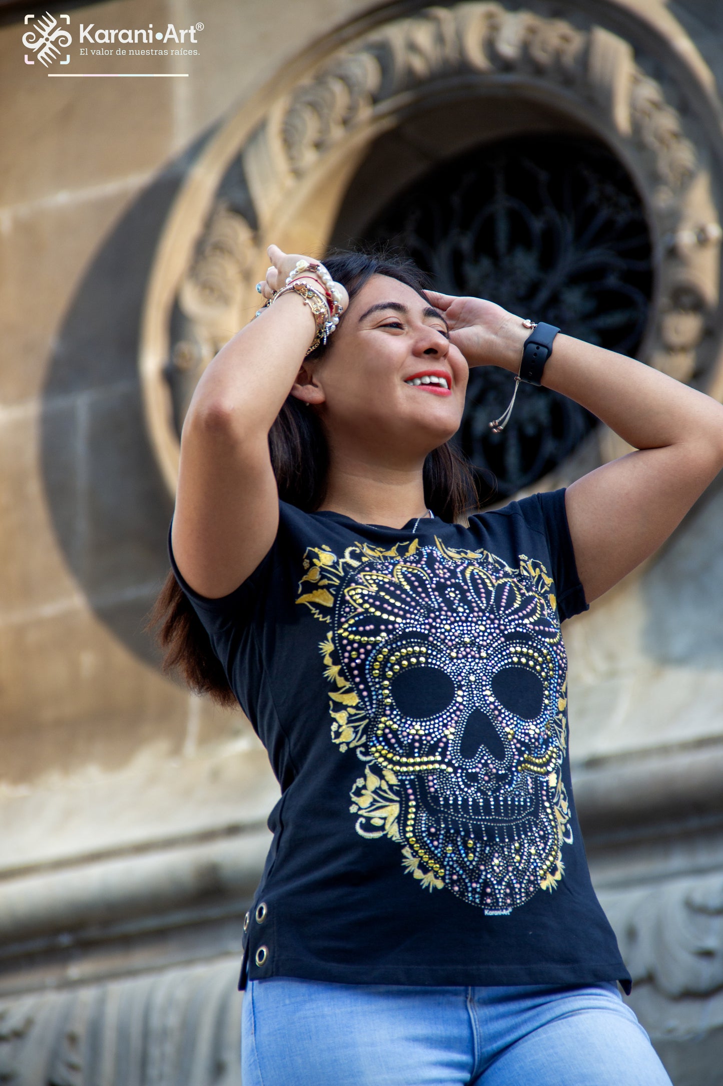 Calavera Imperial Playera para Mujer | Estilo Mexicano y Elegante