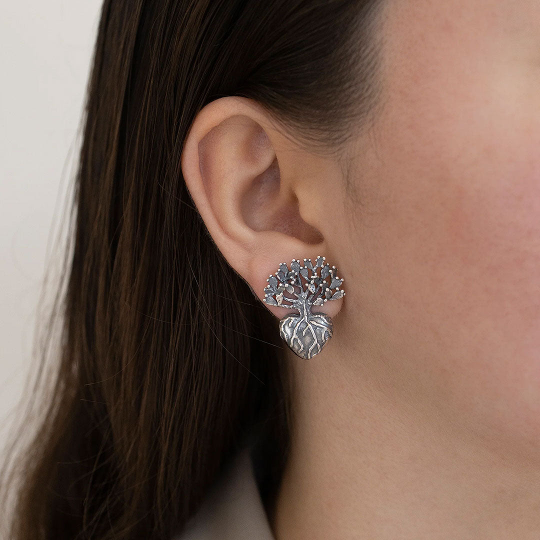 Aretes Corazón de Nopal Medianos | Joyería Mexicana con Estilo Único