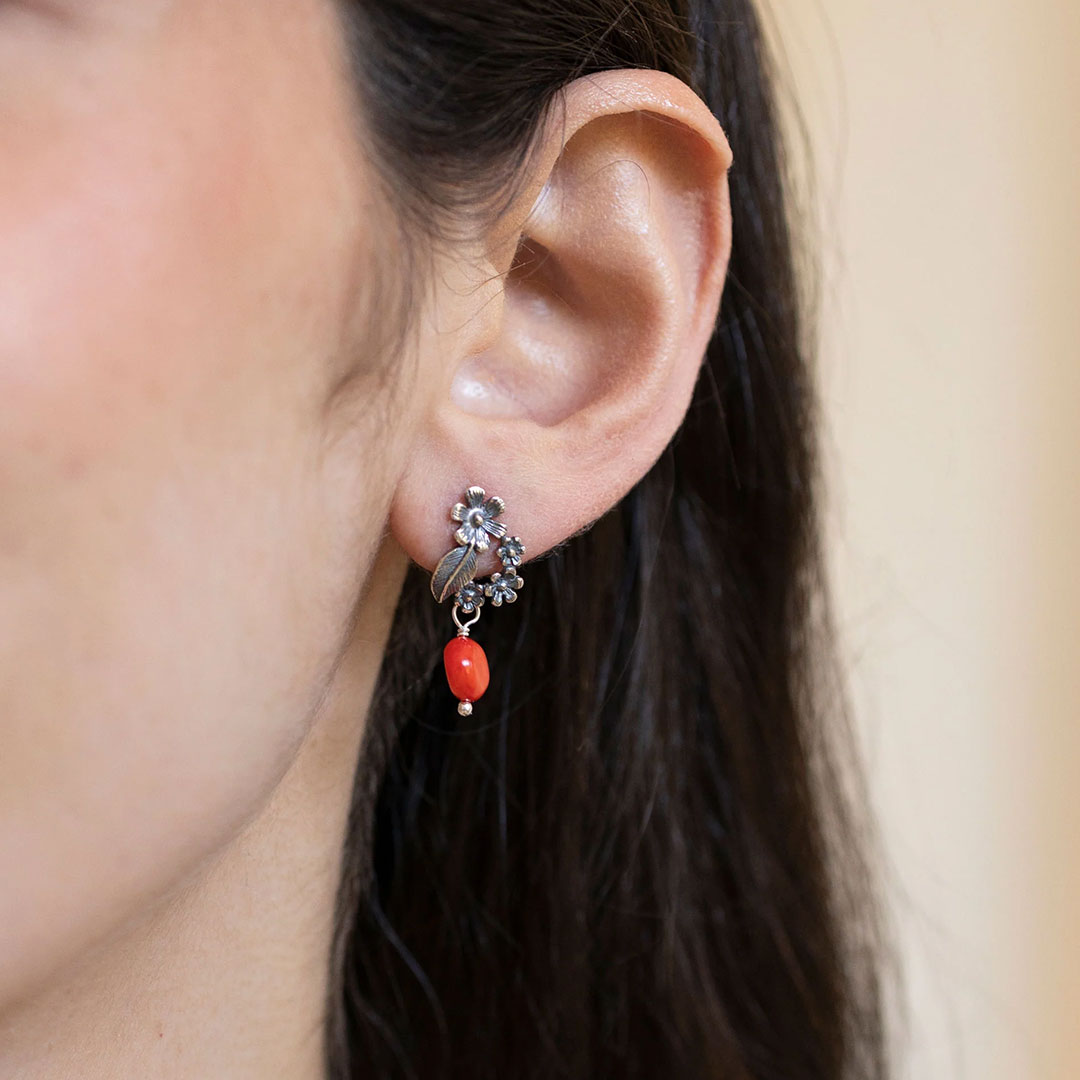 Aretes Corona de Flores Chicos | Joyería Artesanal Mexicana