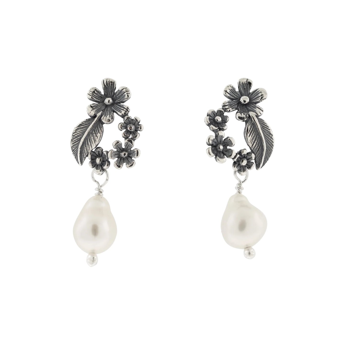 Aretes Corona de Flores Chicos | Joyería Artesanal Mexicana