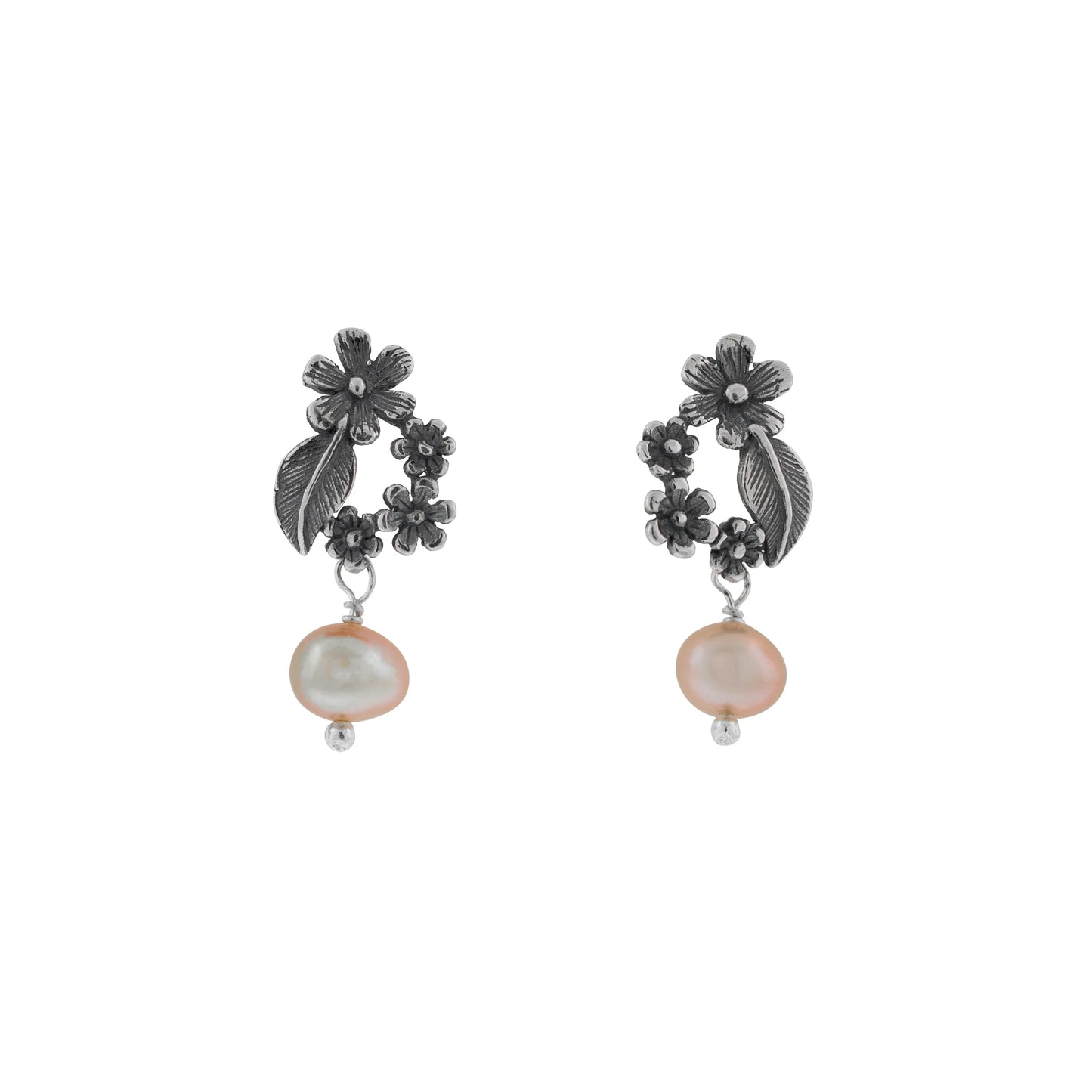 Aretes Corona de Flores Chicos | Joyería Artesanal Mexicana