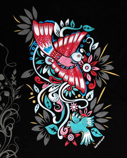Birds and Flowers T-Shirt for Girls | Mexican Style and Original