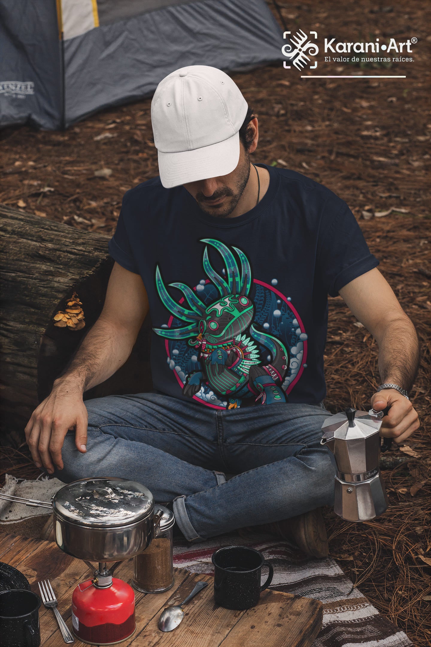 Playera Axololt: Diseño Mexicano en Algodón Orgánico | Karani Art