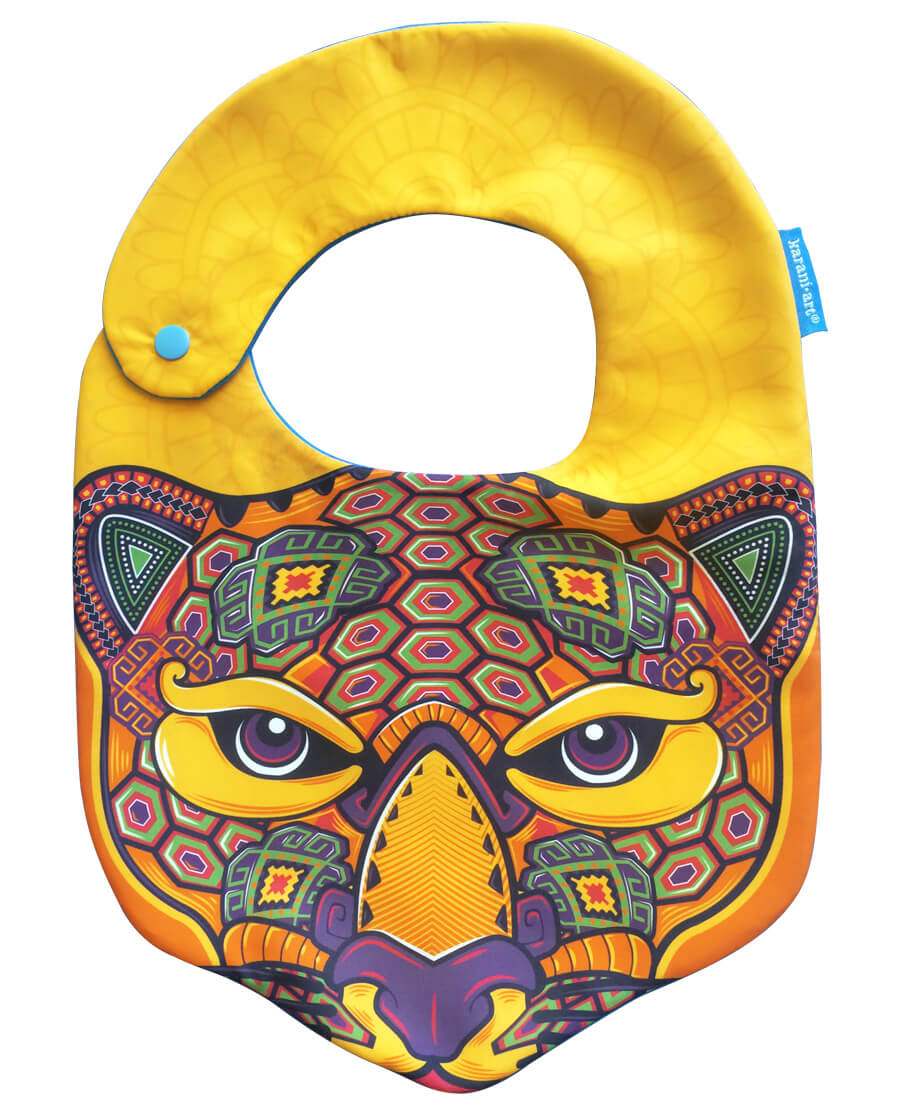 Babero-jaguar-en-huichol