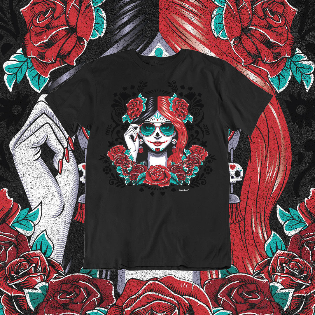 Catrina Harlequin Men's T-Shirt | Mexican and Elegant Style