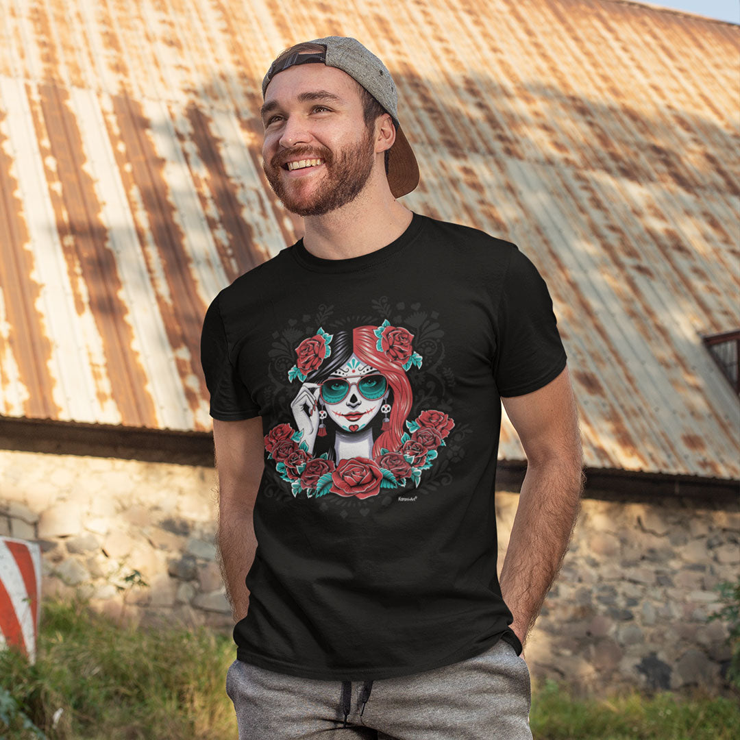 Catrina Harlequin Men's T-Shirt | Mexican and Elegant Style