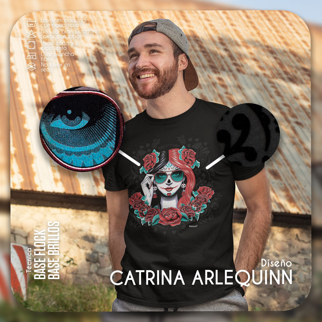 Catrina Harlequin Men's T-Shirt | Mexican and Elegant Style