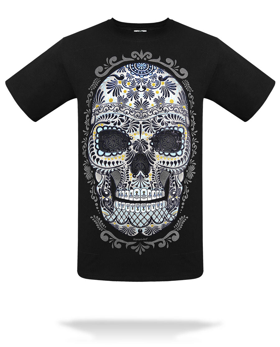 Calavera Talavera Playera para Hombre | Estilo Mexicano y Colorido
