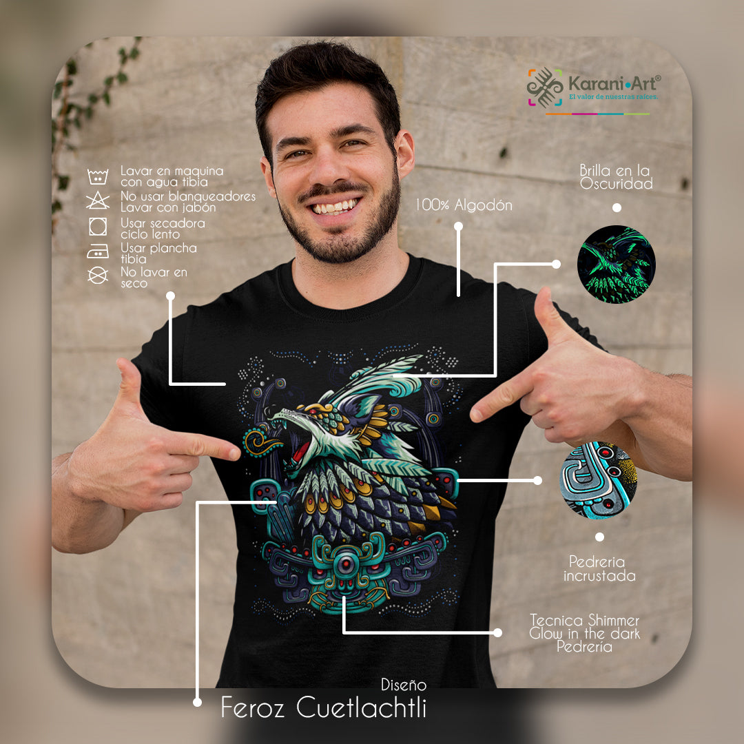 Feroz Cuetlachtli Playera para Hombre | Fuerza y Estilo Mexicano