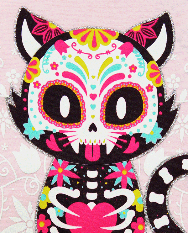 playera-niña-Gato-Calavera-karani-art-f4
