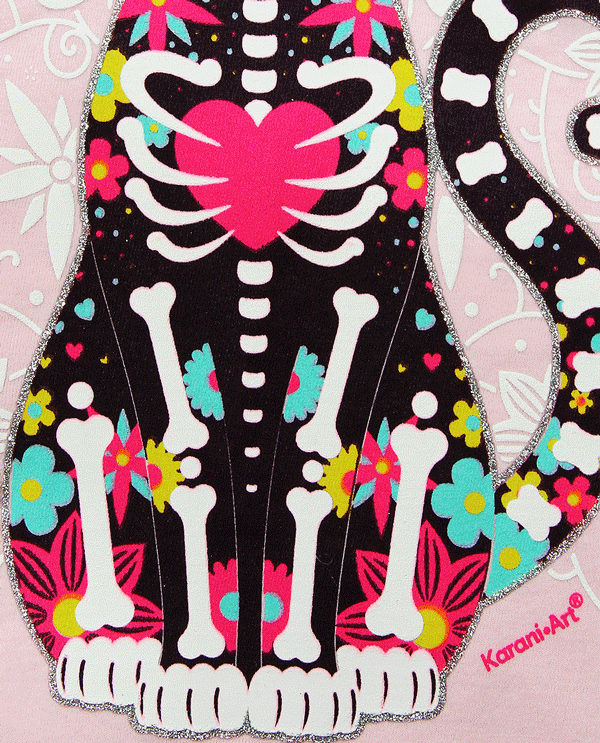 playera-niña-Gato-Calavera-karani-art-f3