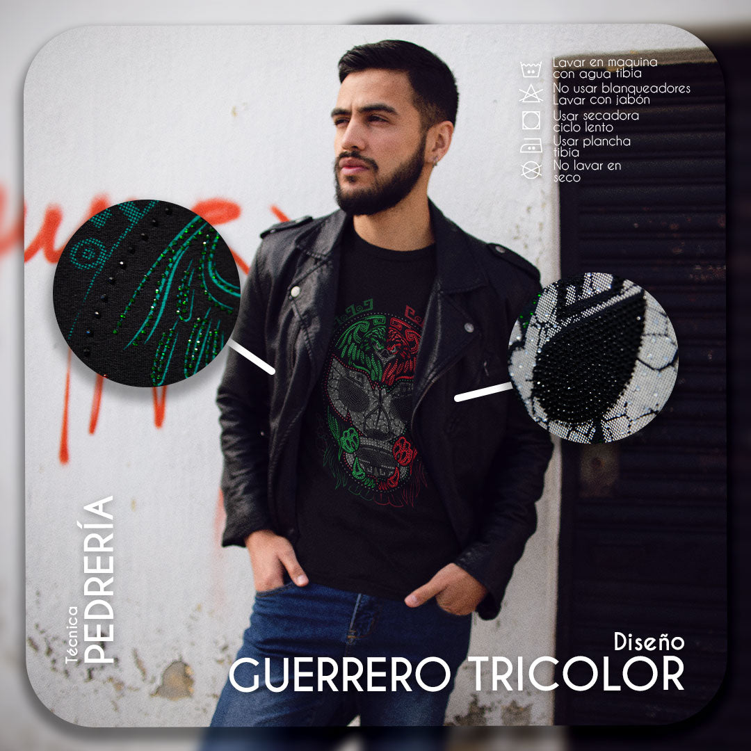 Tricolor Warrior Men's T-Shirt | Mexican Pride and Style