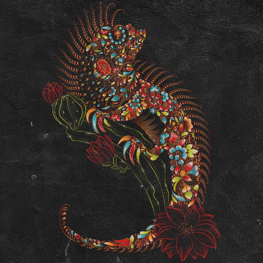 Men's Lacquered Iguana T-Shirt | Unique Mexican Style