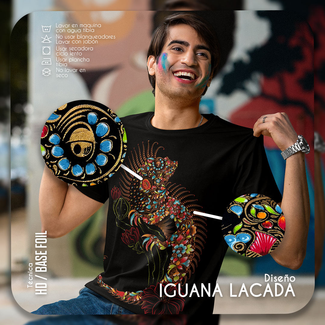 Men's Lacquered Iguana T-Shirt | Unique Mexican Style