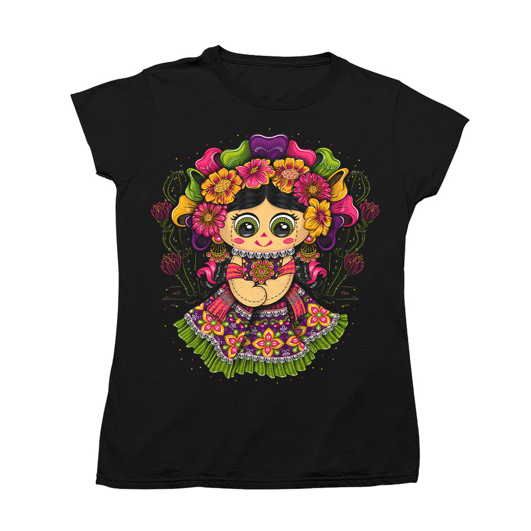 Muñequita Talavera Playera para Dama | Elegancia y Tradición Mexicana