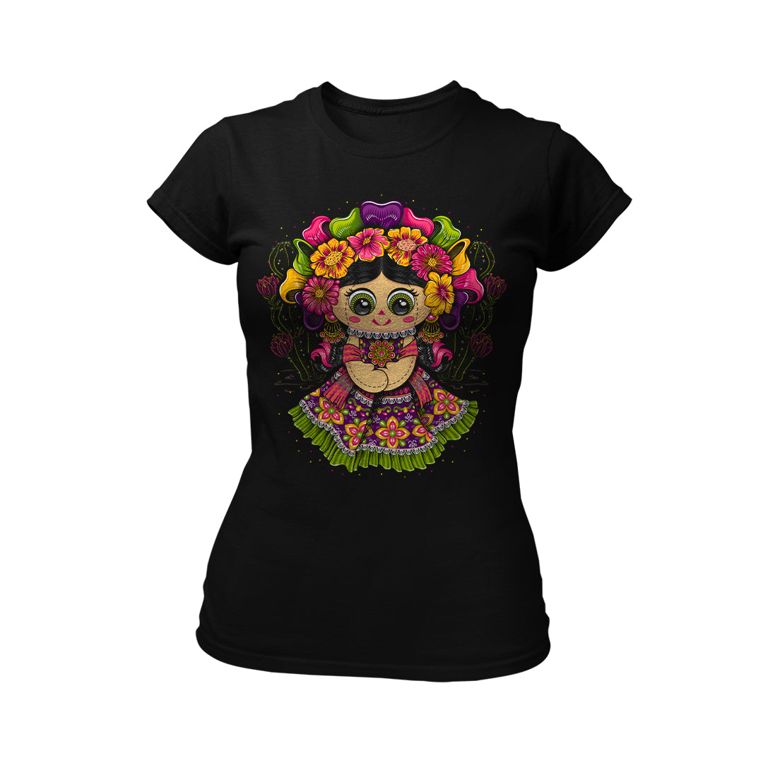 Muñequita Talavera Playera para Dama | Elegancia y Tradición Mexicana