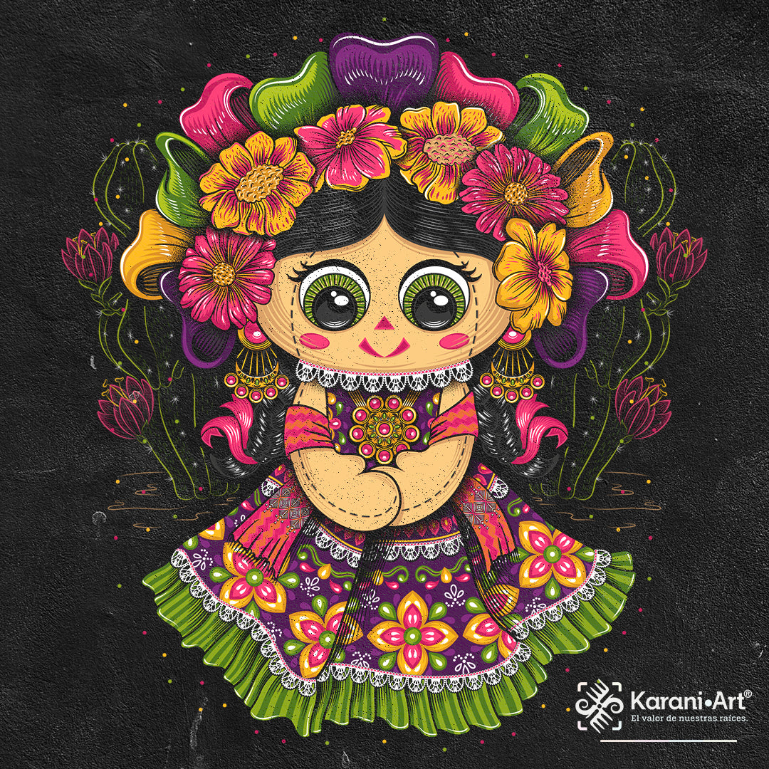 Muñequita Talavera Playera para Dama | Elegancia y Tradición Mexicana