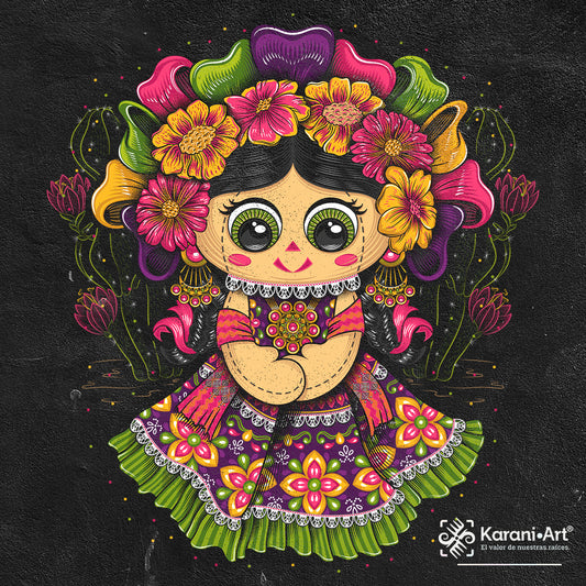 Muñequita Talavera Playera para Dama | Elegancia y Tradición Mexicana