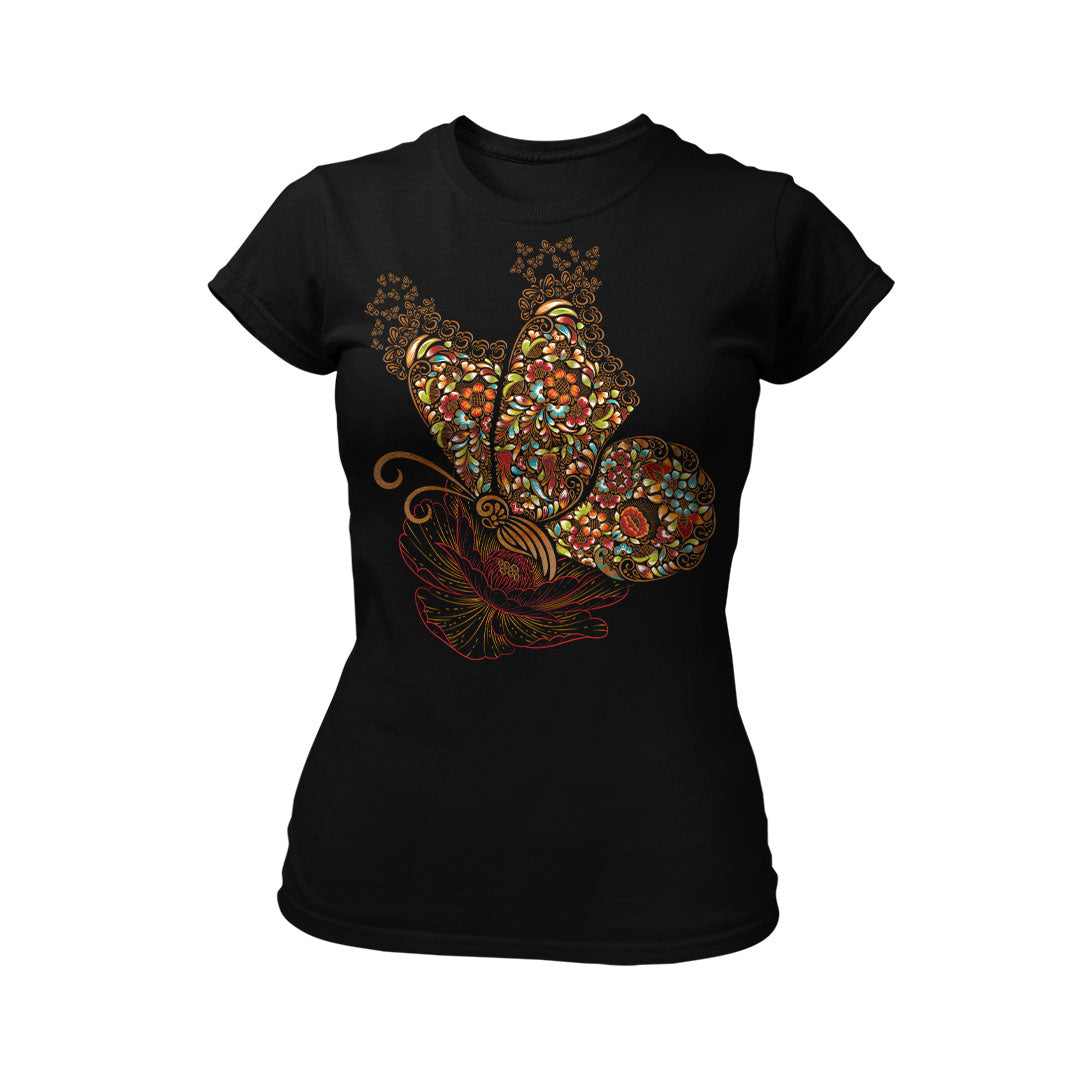 Monarca Lacada Playera para Dama | Elegancia y Tradición Mexicana