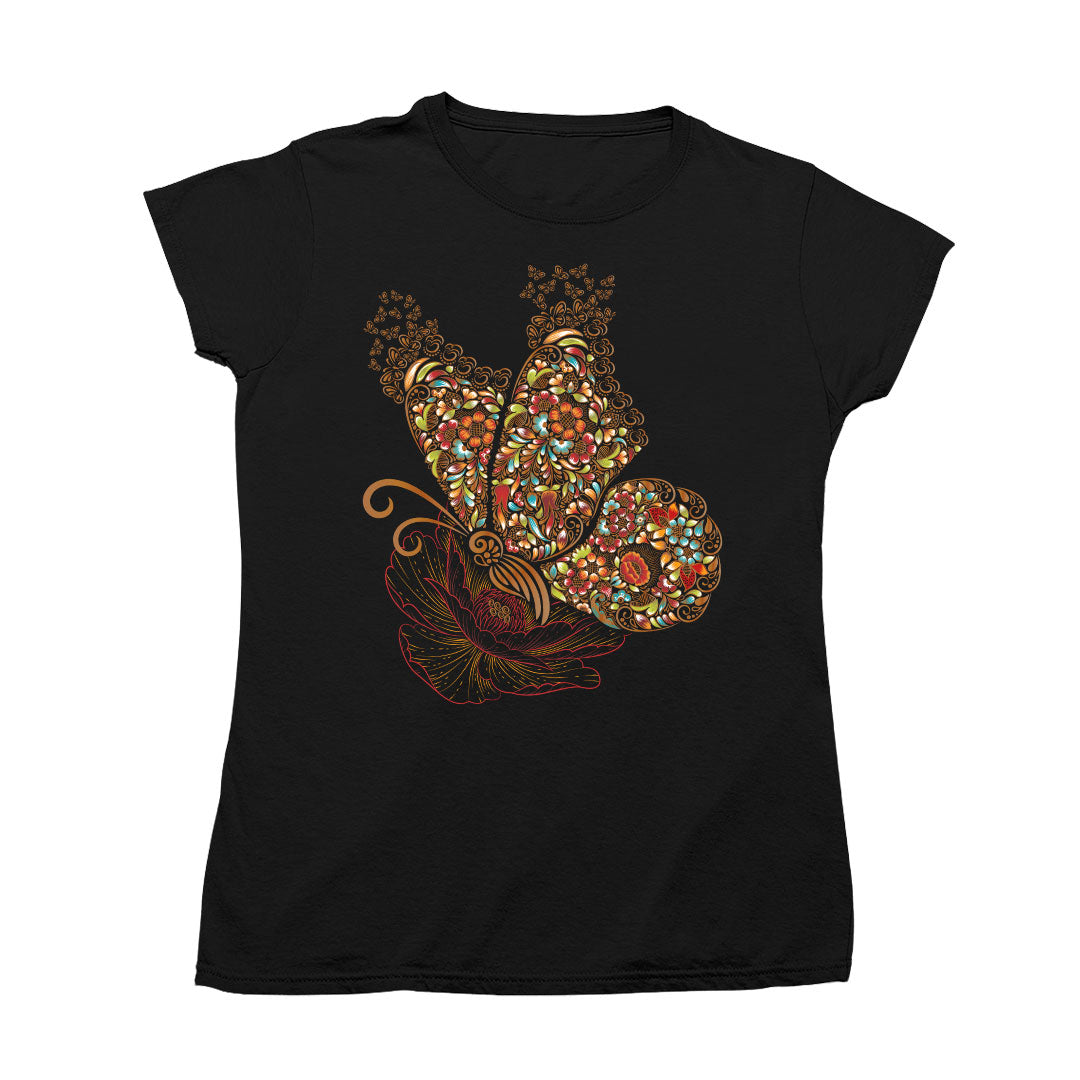 Monarca Lacada Playera para Dama | Elegancia y Tradición Mexicana