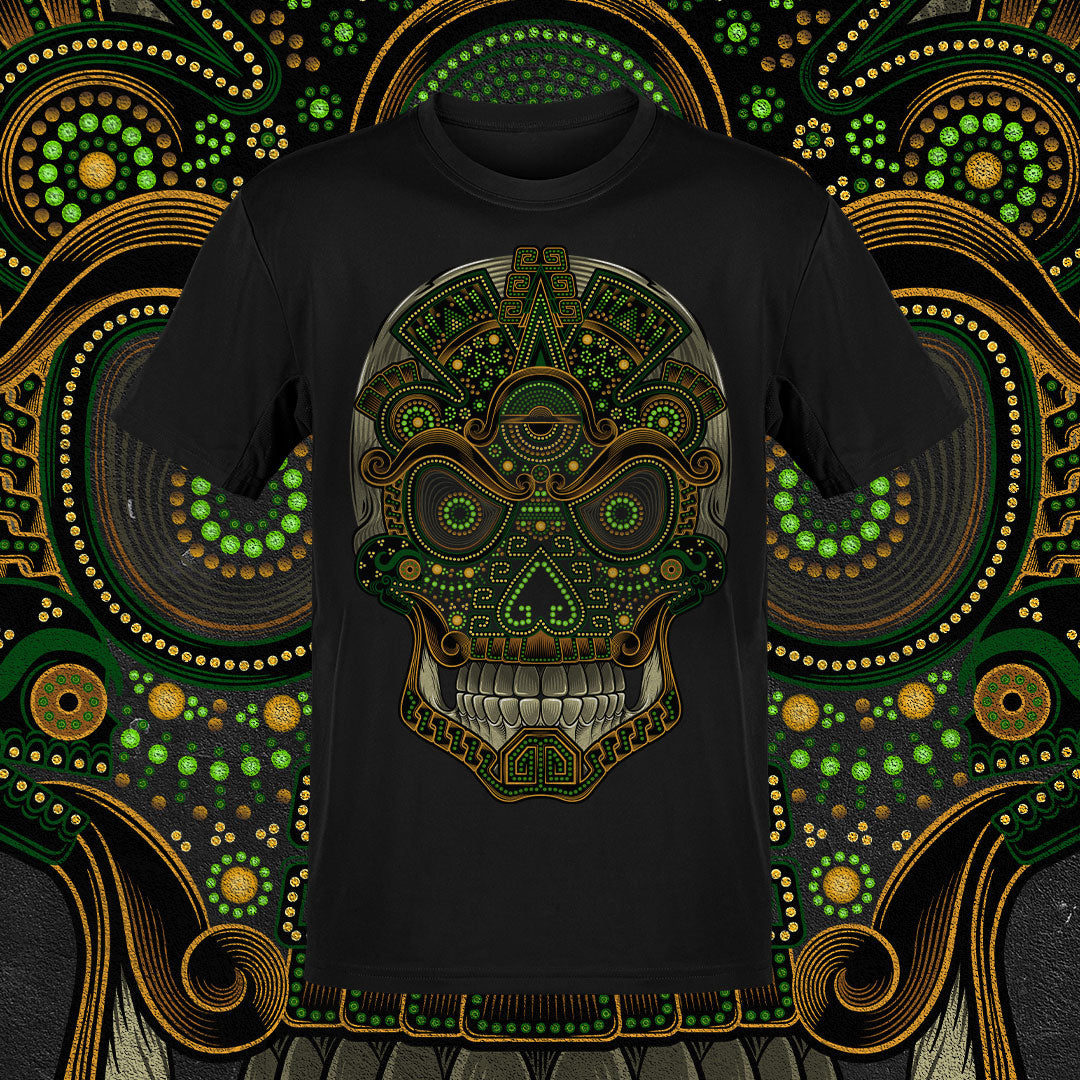 Playera Nahui Verde: Arte Mexicano en Serigrafía | Karani Art
