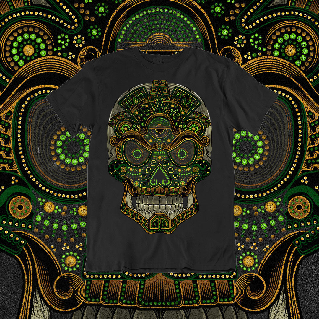 Playera Nahui Verde: Arte Mexicano en Serigrafía | Karani Art