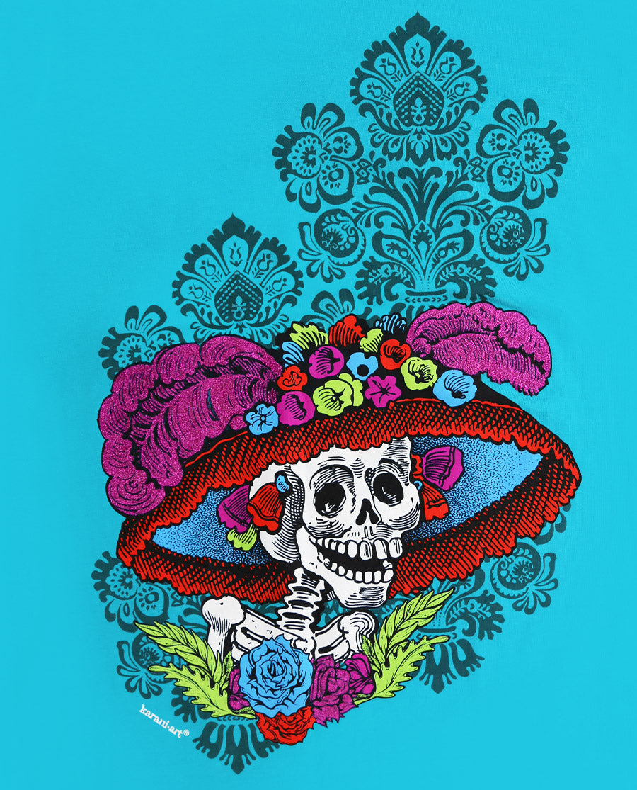 Playera-Catrina-dama-Cyan-f1