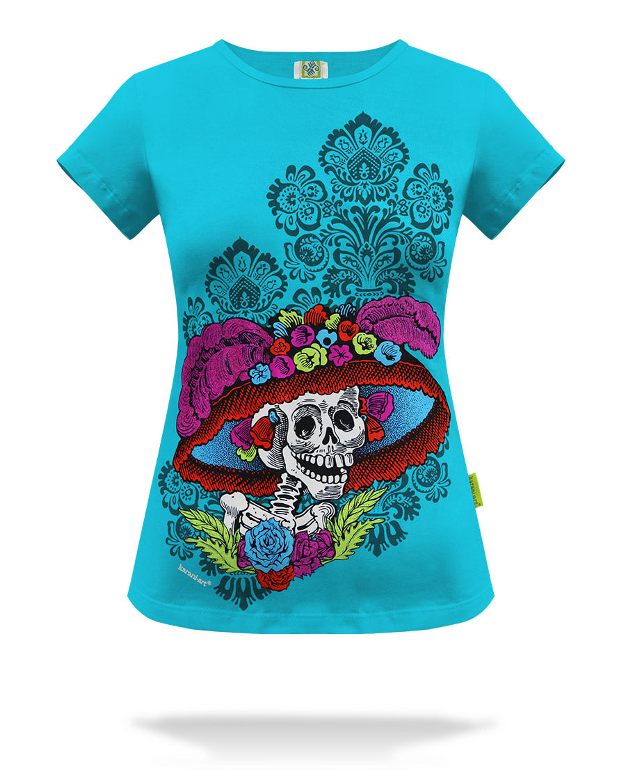 Playera-Catrina-dama-Cyan