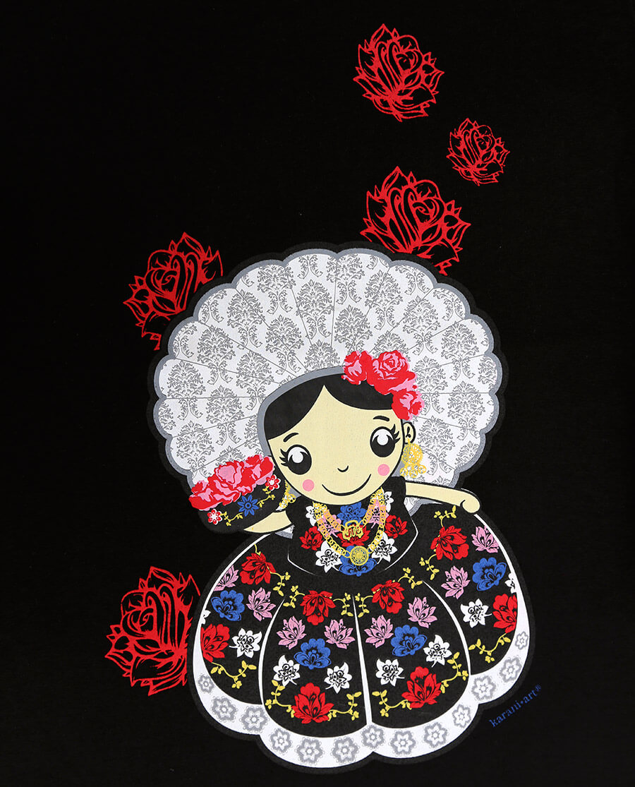 Playera-mujer-negro-Tehuana-detalle