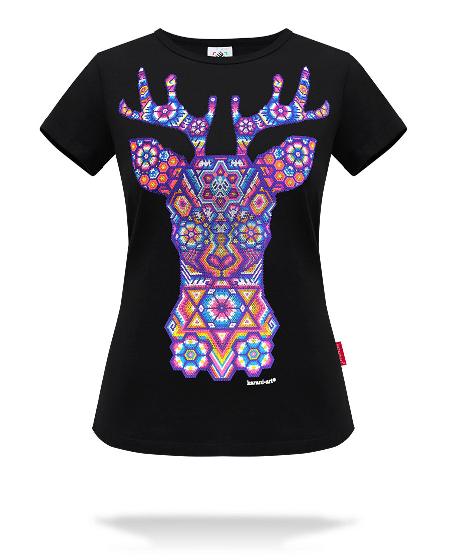 Playera-Venado-Huichol-dama-negra