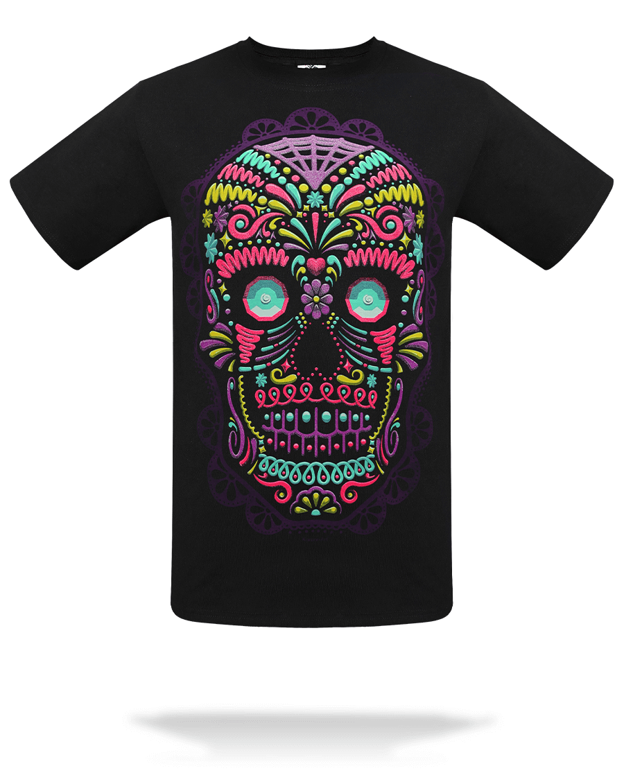 Muerte Neón Playera para Hombre Moda Urbana con Estilo Mexicano