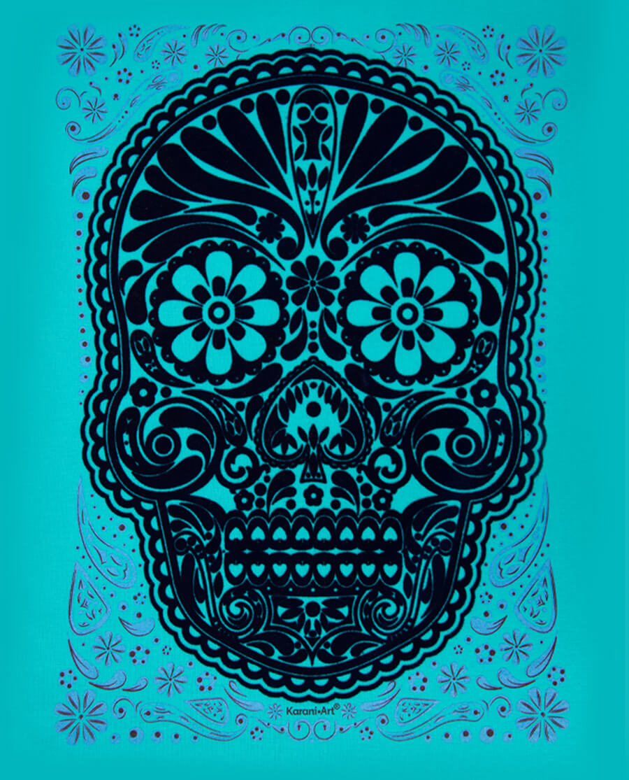 Playera-mujer-Calavera-de-Obsidiana-azul-negro-f2