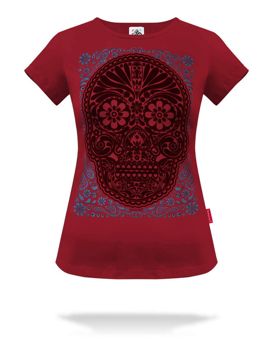 Playera-mujer-Calavera-de-Obsidiana-ladrillo-f1