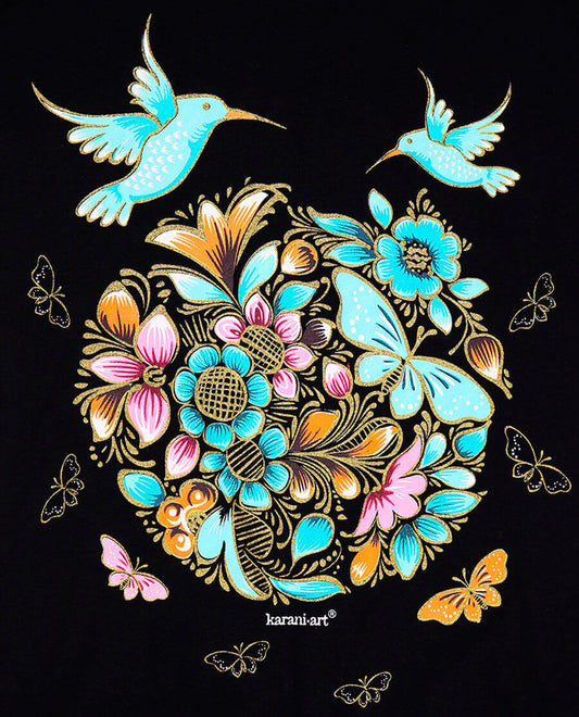 Lacquered Hummingbird T-Shirt for Girls | Mexican Style and Art