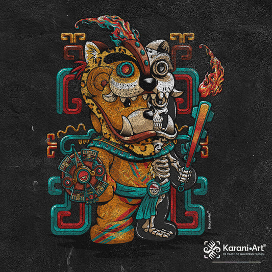 Brave Ocelopilli Men's T-Shirt | Exclusive Mexican Design