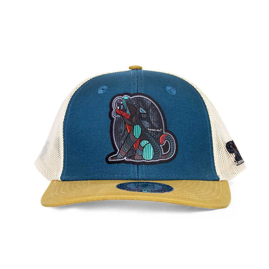 Gorra Canto a la Luna Plana | Diseño Único en Azul y Dorado
