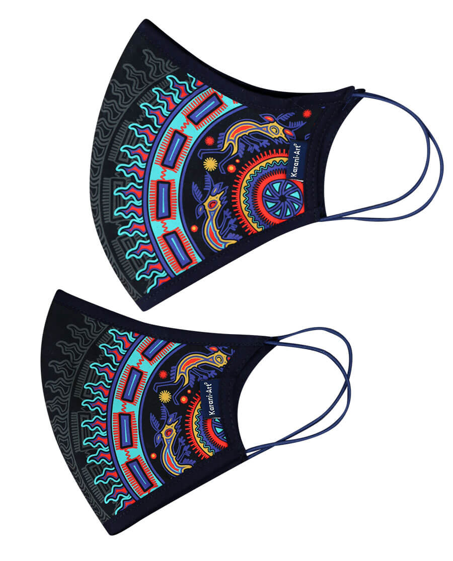 Cubrebocas Sol Huichol: Arte y Cultura en Cada Diseño