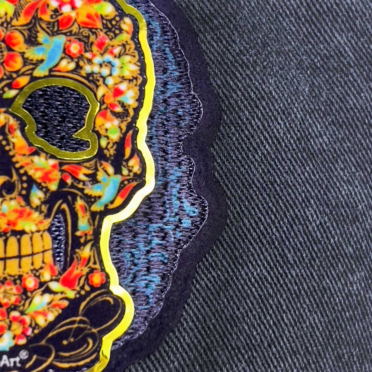 Gorra La Calavera Deslavada Negro y Beige