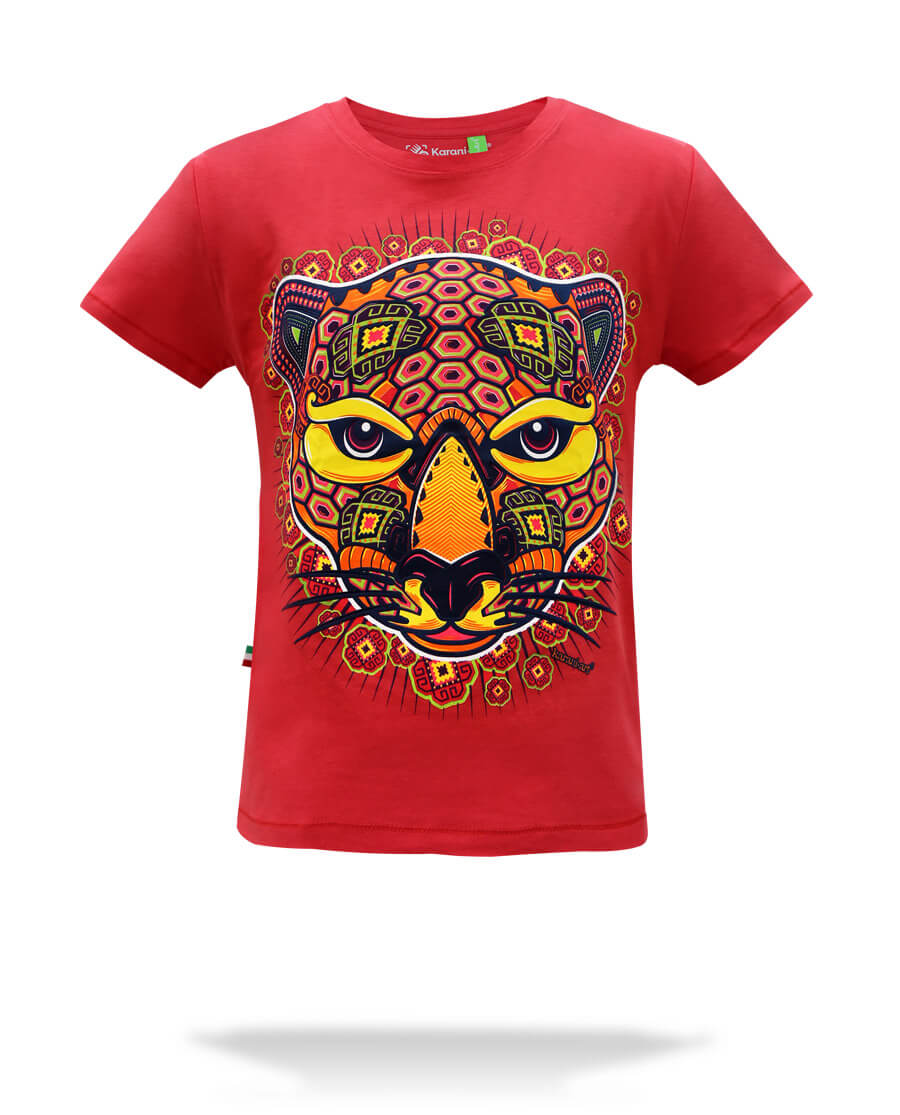 playera-Jaguar-en-Huichol-rojo-f1