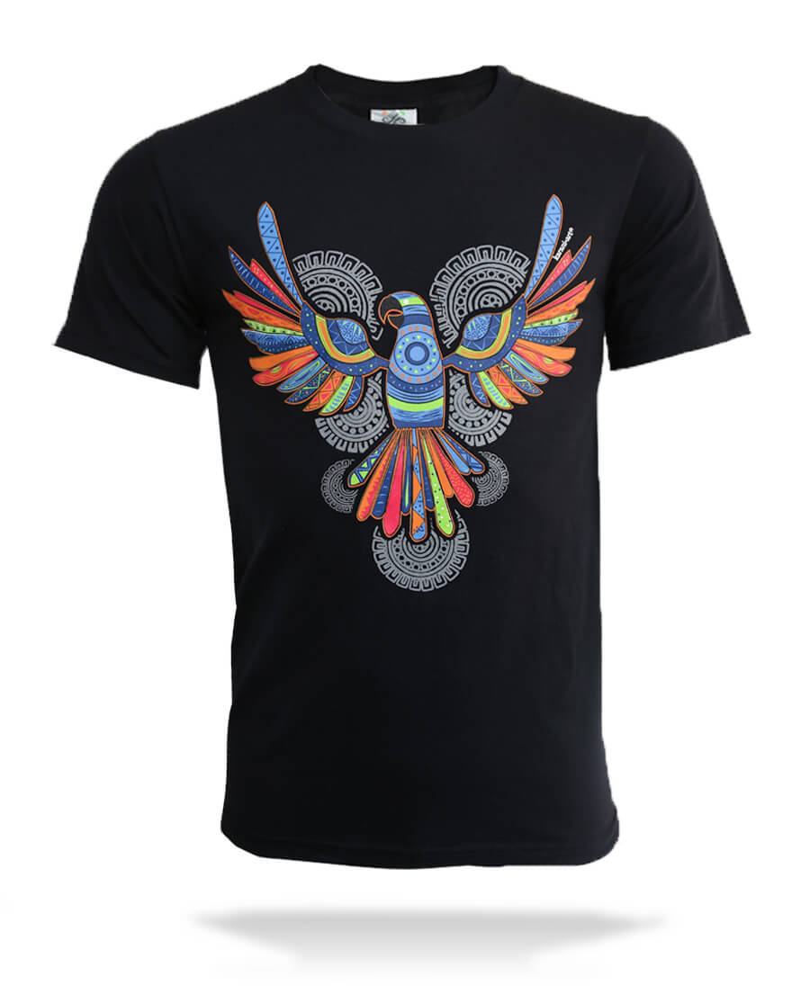 Playera-pluma-azul-negro