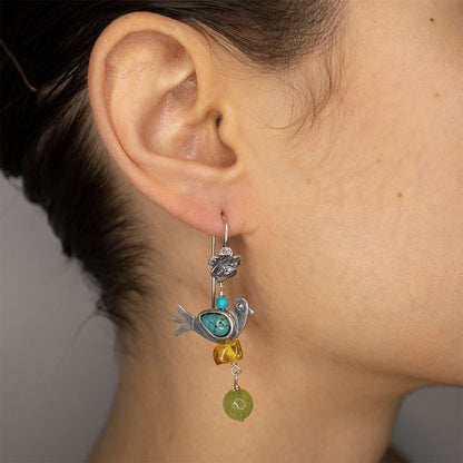 Joyería Aretes Paloma de colores