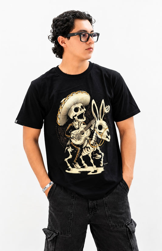 Playera Calavera y Burros