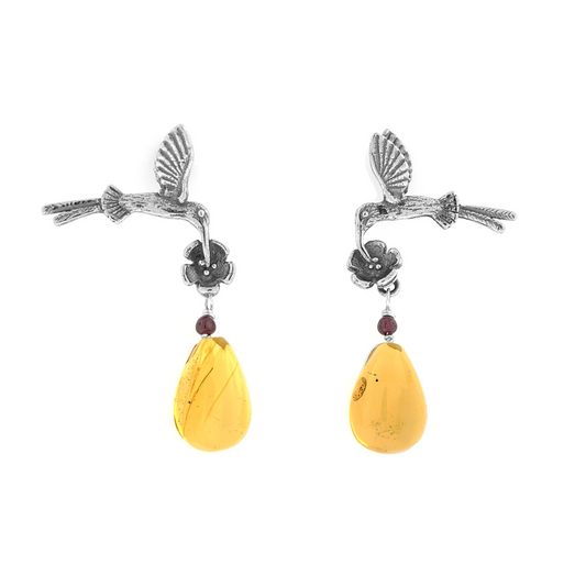 Aretes Colibríes Cola Larga Chicos | Joyería Artesanal Elegante y Delicada