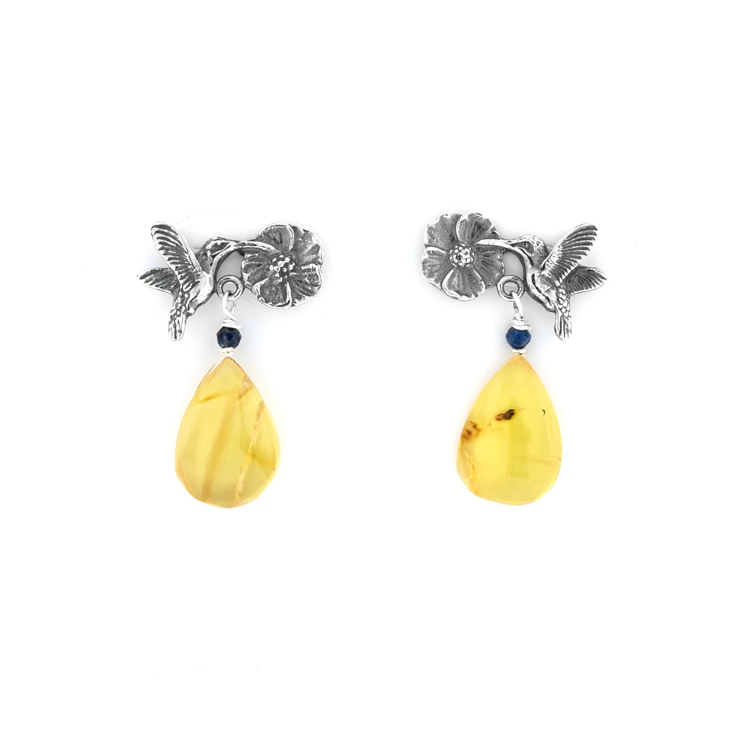 Joyería Aretes Colibrí con Flor