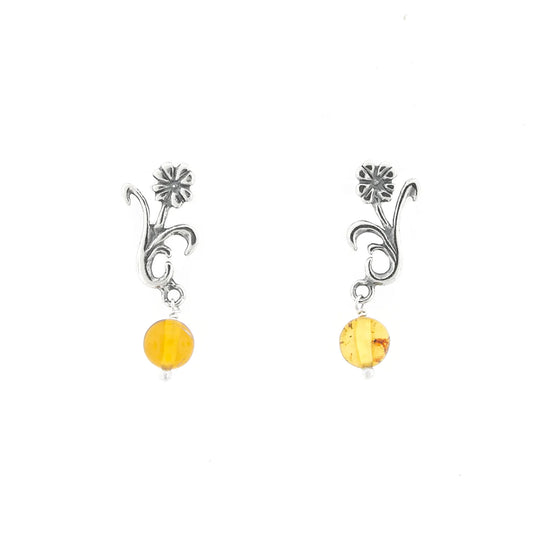 Aretes Flor Tallo | Joyería Elegante y Natural